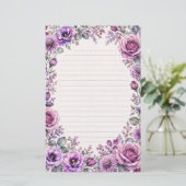 Paarse bloemen. briefpapier (Staand voorkant)
