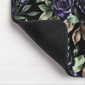 Paarse Bloemen Bronzen Bladeren Muismat (Hoek)