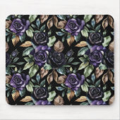 Paarse Bloemen Bronzen Bladeren Muismat (Voorkant)