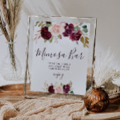paarse bloemen bruidsdouche mimosa bar bord poster
