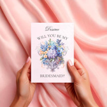  paarse bloemen bruidsmeisje voorstel