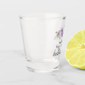 Paarse Bloemen Bruidsmeisje Voorstel Shot Glas (Links)