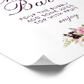 paarse bloemen bruidsshower mimosa bar bord poster (Hoek)
