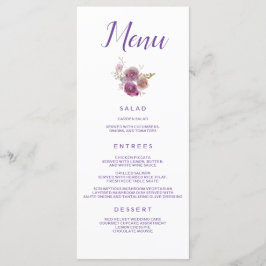 Paarse Bloemen Bruiloft Catering Menu