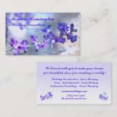 Paarse Bloemen Bruiloft Consultant Visitekaartje (Voorkant / Achterkant)