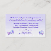 Paarse Bloemen Bruiloft Consultant Visitekaartje (Achterkant)