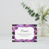 Paarse bloemen bruiloft details. Lila bloem Informatiekaartje (Staand voorkant)