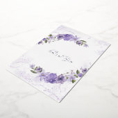 Paarse Bloemen bruiloft Folie dank u kaart (Gedraaid)