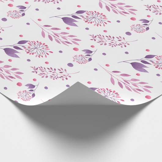 paarse bloemen bruiloft inpakpapier (Hoek)