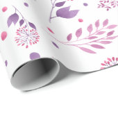 paarse bloemen bruiloft inpakpapier (Rol Hoek)