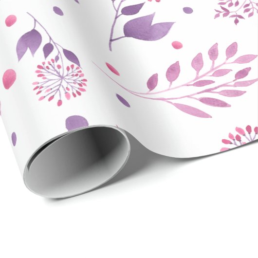  paarse bloemen bruiloft inpakpapier (Rol Hoek)