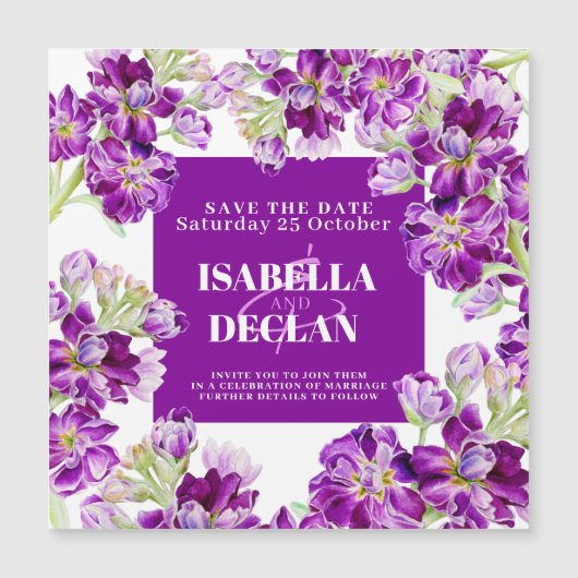Paarse bloemen bruiloft met uitzondering van de da (Voorkant)