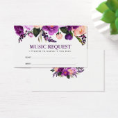 Paarse Bloemen Bruiloft Muziek Song Aanvraag Kaart (Bureau)