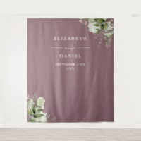 Paarse bloemen bruiloft photo booth achtergrond