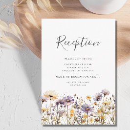 Paarse Bloemen Bruiloft Receptie Behuizing Kaart