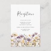 Paarse Bloemen Bruiloft Receptie Behuizing Kaart (Voorkant)