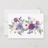 Paarse Bloemen bruiloft uitnodiging RSVP-kaart (Achterkant)