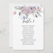 Paarse bloemen bruiloft zitgrafiek. botanisch kaart (Voorkant)