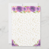 Paarse Bloemen Brunette Haar Prinses Verjaardag Kaart (Achterkant)