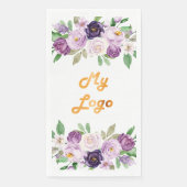 Paarse bloemen business logo servet (Voorkant)