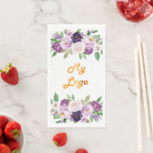 Paarse bloemen business logo servet (Insitu)