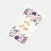 Paarse bloemen business logo servet (Hoek)