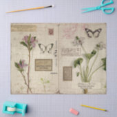  paarse bloemen Butterflies en Ephemera Tissuepapier (Craft)
