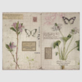  paarse bloemen Butterflies en Ephemera Tissuepapier (Voorkant)