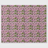 Paarse bloemen cadeaupapier (Vlak)