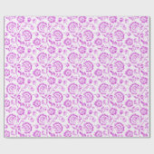 Paarse Bloemen Cadeaupapier (Vlak)