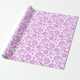Paarse Bloemen Cadeaupapier