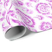 Paarse Bloemen Cadeaupapier (Rol Hoek)