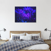 Paarse bloemen canvas afdruk (Insitu (Slaapkamer))