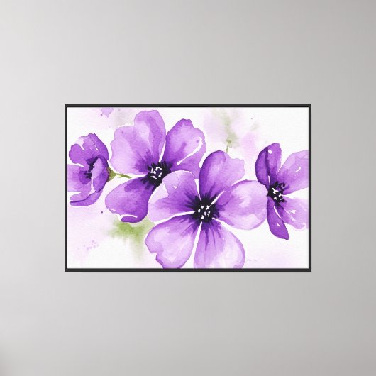 Paarse bloemen canvas afdruk (Voorkant)