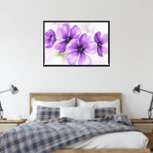 Paarse bloemen canvas afdruk (Insitu (Slaapkamer))