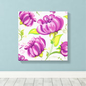 Paarse Bloemen Canvas Afdruk (Insitu (Houten vloer))