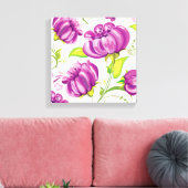 Paarse Bloemen Canvas Afdruk (Insitu (Woonkamer))