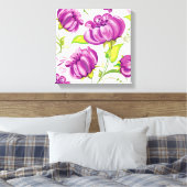 Paarse Bloemen Canvas Afdruk (Insitu (Slaapkamer))