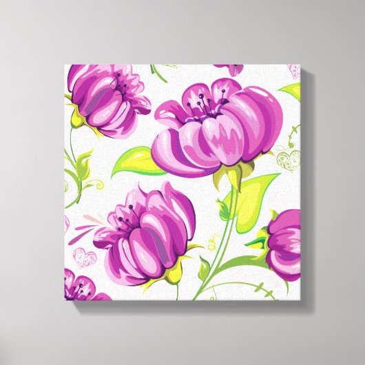 Paarse Bloemen Canvas Afdruk (Voorkant)