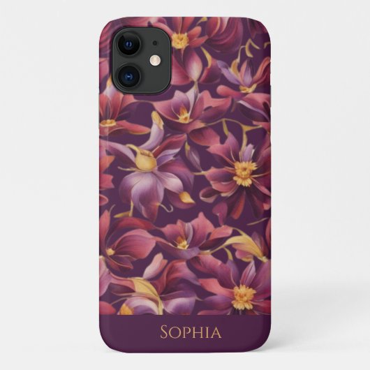 Paarse Bloemen- Case-Mate iPhone Case (Achterkant)