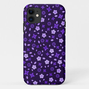 Paarse bloemen iPhone 11 hoesje