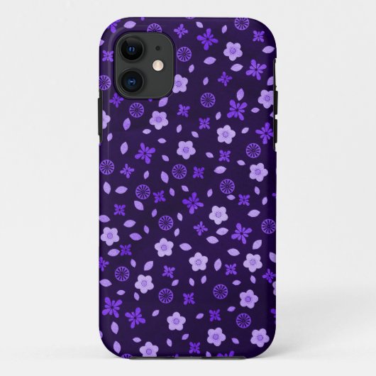 Paarse bloemen Case-Mate iPhone case (Achterkant)