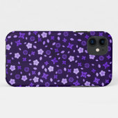 Paarse bloemen Case-Mate iPhone case (Achterkant (horizontaal))