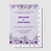 Paarse Bloemen Casual Huwelijk 007 door Nasrin Vellum Uitnodigingen (Offset (Uitnodiging))