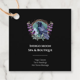 Paarse Bloemen Celestial Raven Crystals Krans  Bedankjes Labels