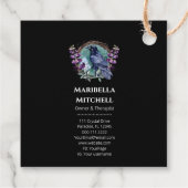 Paarse Bloemen Celestial Raven Crystals Krans Bedankjes Labels (Achterkant)