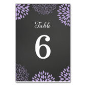 Paarse Bloemen Chalkboard Tafel Nummer Kaart (Achterkant)