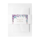 Paarse Bloemen Champagne Gold bruiloft uitnodiging Uitnodigingen Wikkel (Voorkant Voorbeeld)