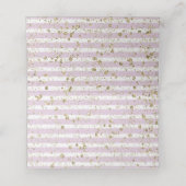 Paarse Bloemen Champagne Gouden Strepen Zitnaam Plaatskaartje (Binnenkant ongevouwen)