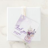 Paarse Bloemen Chic Bedankt Bericht Trouwfeest Bedankjes Labels (In situ)